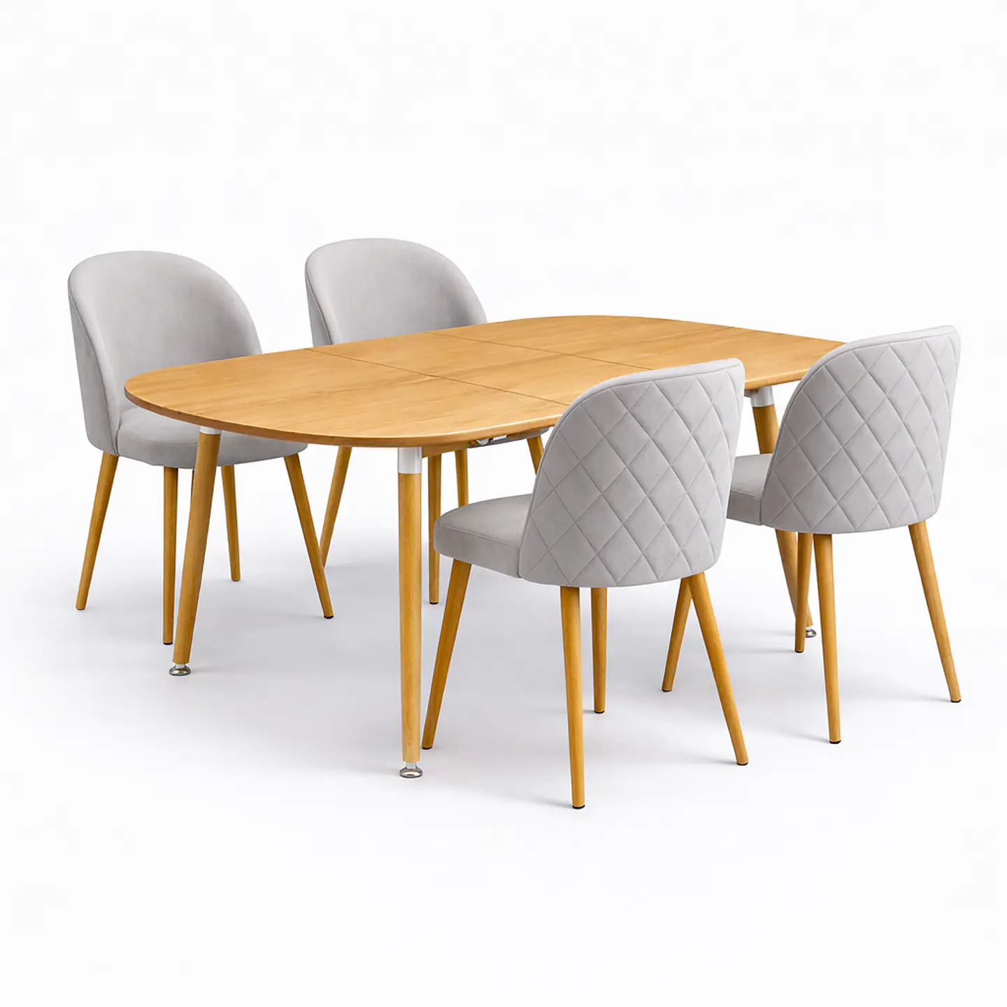Mesa Extensible + Sillas Berna Velvet Oak 2
