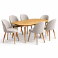 Mesa Extensible + Sillas Berna Lino Oak - Miniatura 1