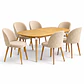 Mesa Extensible + Sillas Berna Lino Oak - Miniatura 2