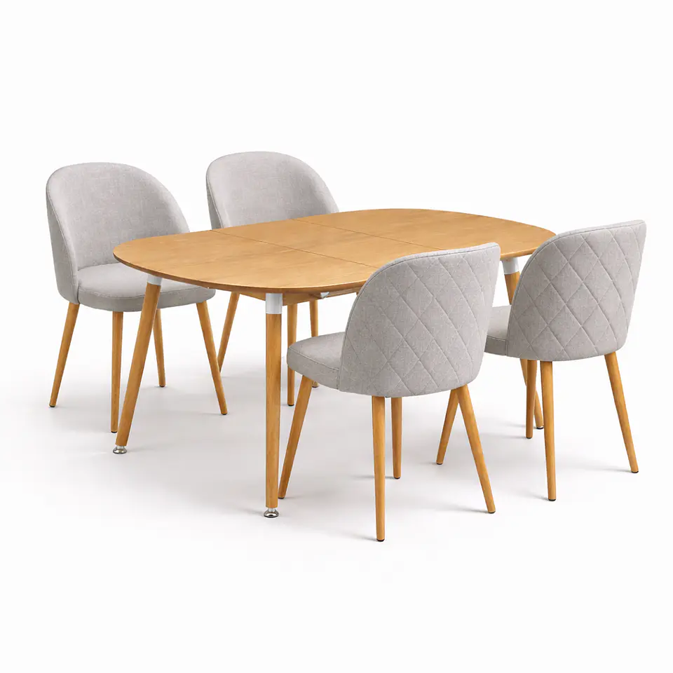 Mesa Extensible + Sillas Berna Lino Oak 3