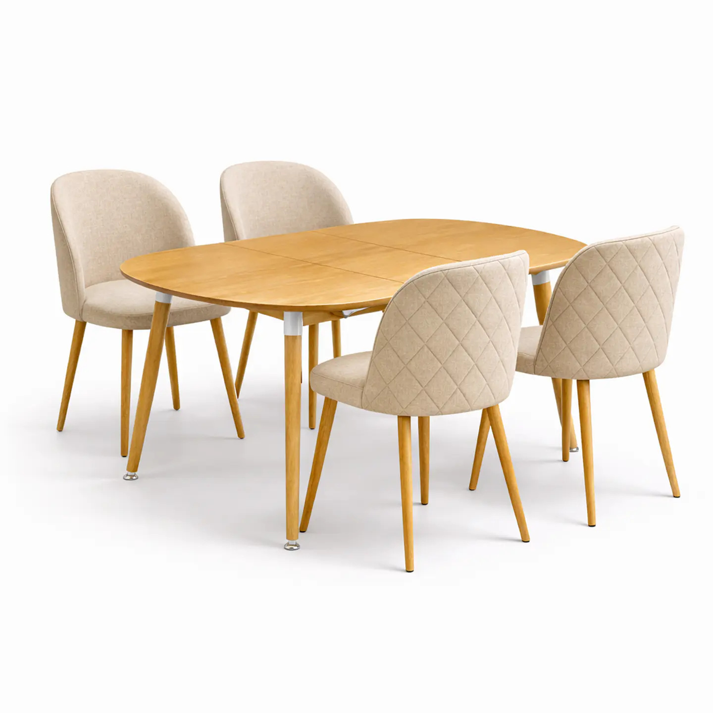 Mesa Extensible + Sillas Berna Lino Oak 4