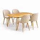 Mesa Extensible + Sillas Berna Lino Oak - Miniatura 4