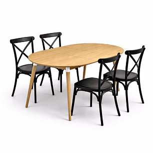 Mesa Extensible + Sillas Crossback Basic