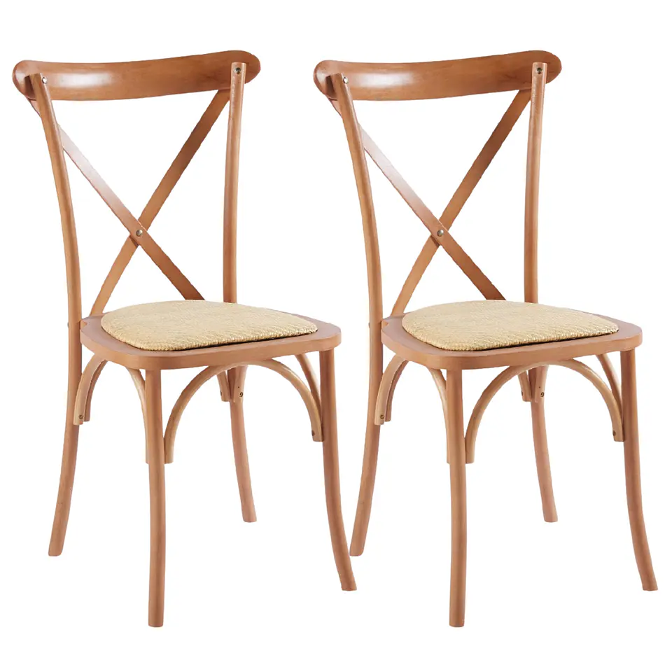 Mesa Extensible + Sillas Crossback de Madera 3