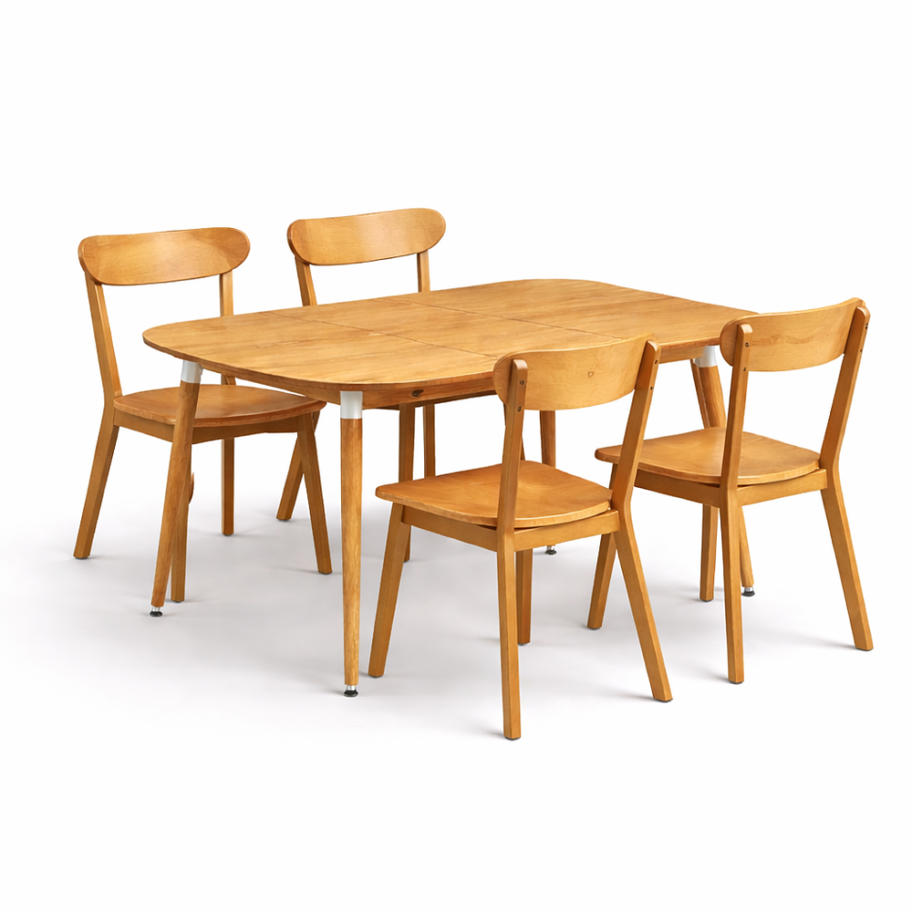 Comedor Extensible 3 en 1 + Sillas Soma de Madera 2