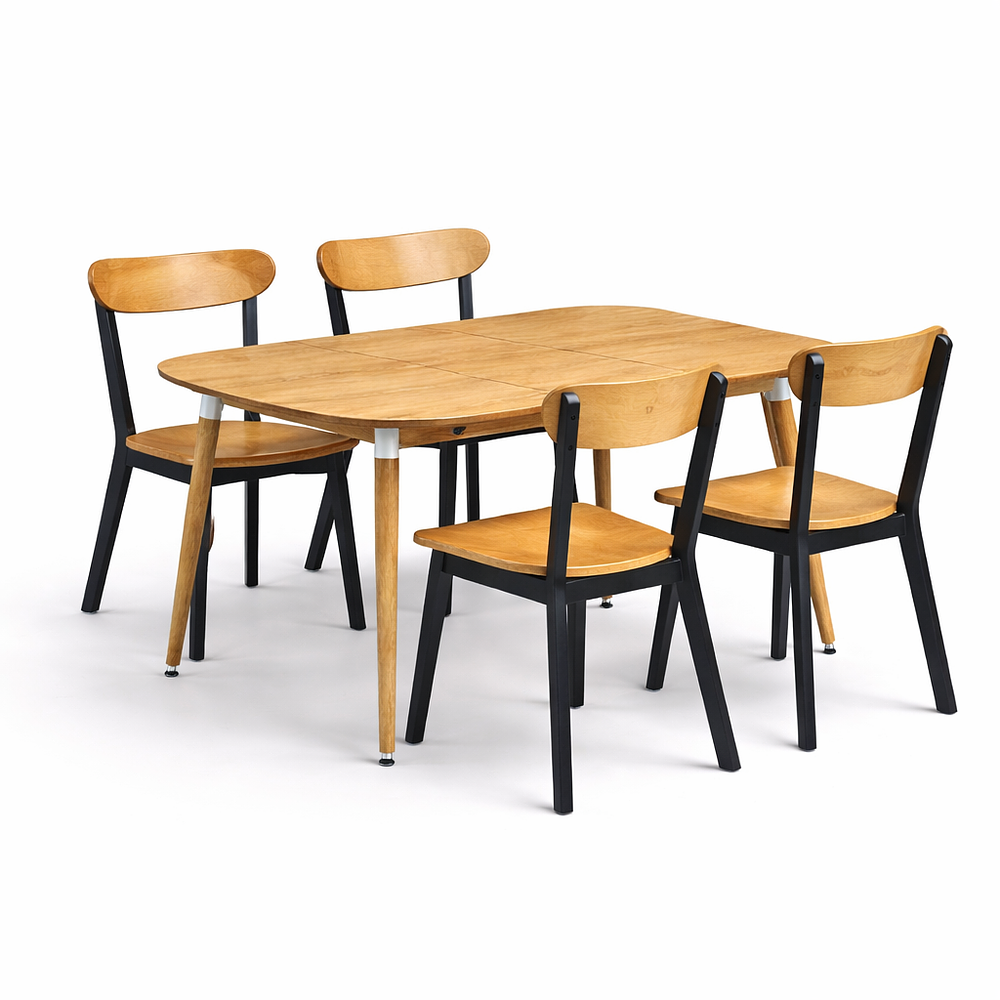 Comedor Extensible 3 en 1 + Sillas Soma de Madera 3