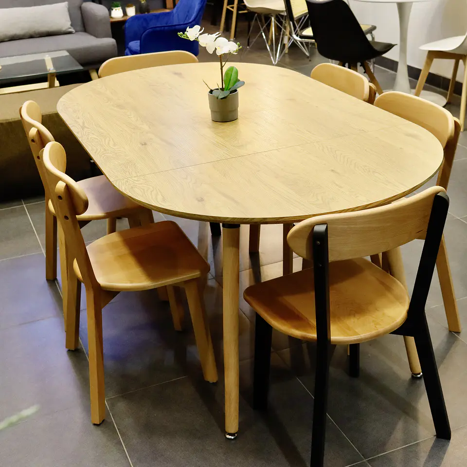 Comedor Extensible 3 en 1 + Sillas Soma de Madera 7