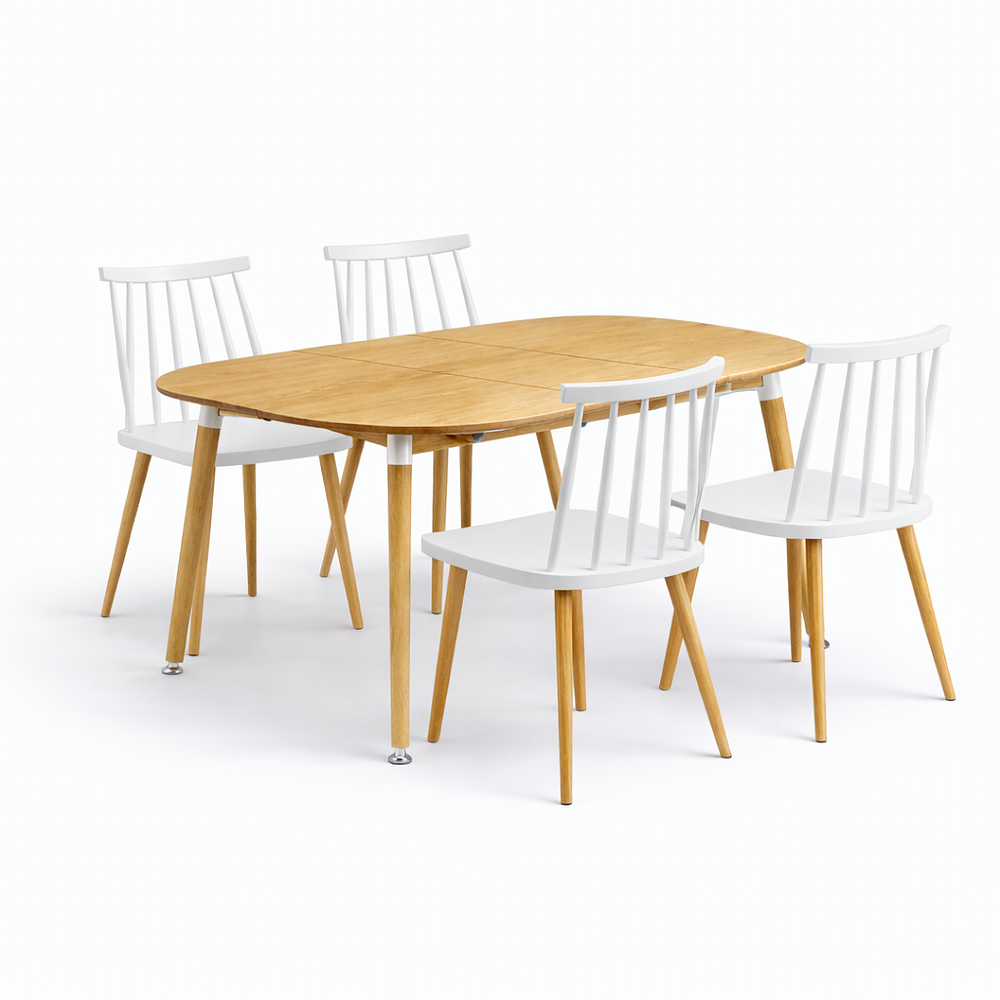 Comedor Extensible 3 en 1 + Sillas Windsor Retro 2