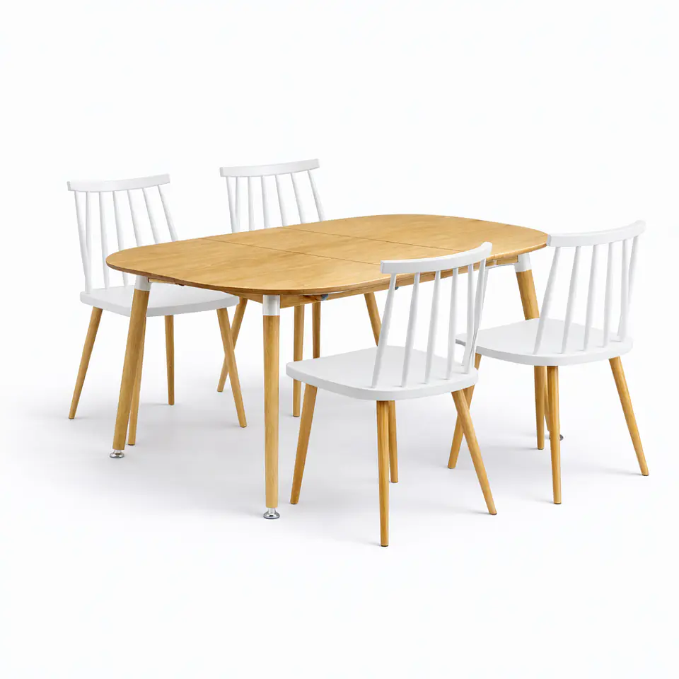 Comedor Extensible 3 en 1 + Sillas Windsor Retro 2