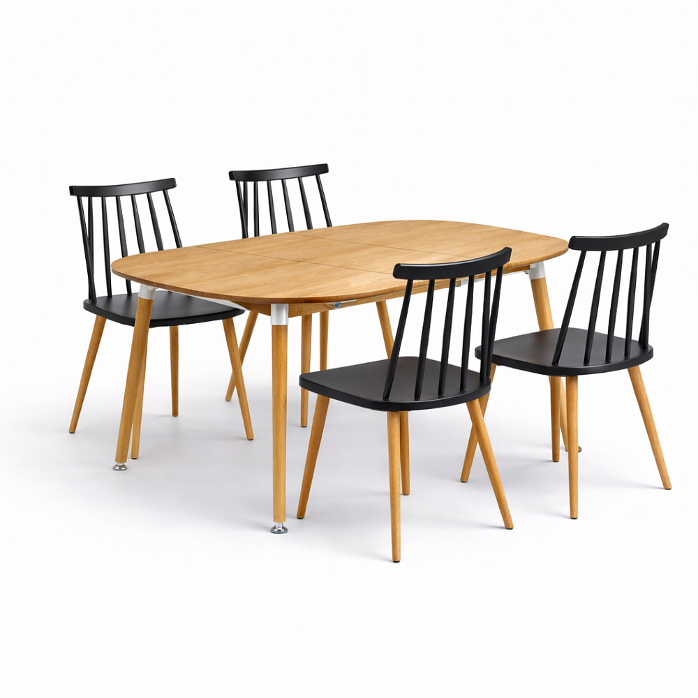 Comedor Extensible 3 en 1 + Sillas Windsor Retro 3