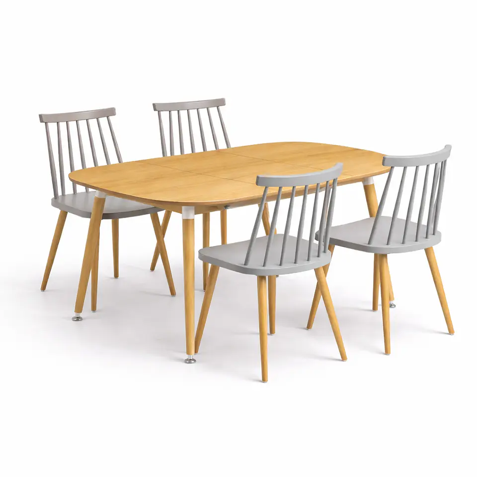 Comedor Extensible 3 en 1 + Sillas Windsor Retro 4