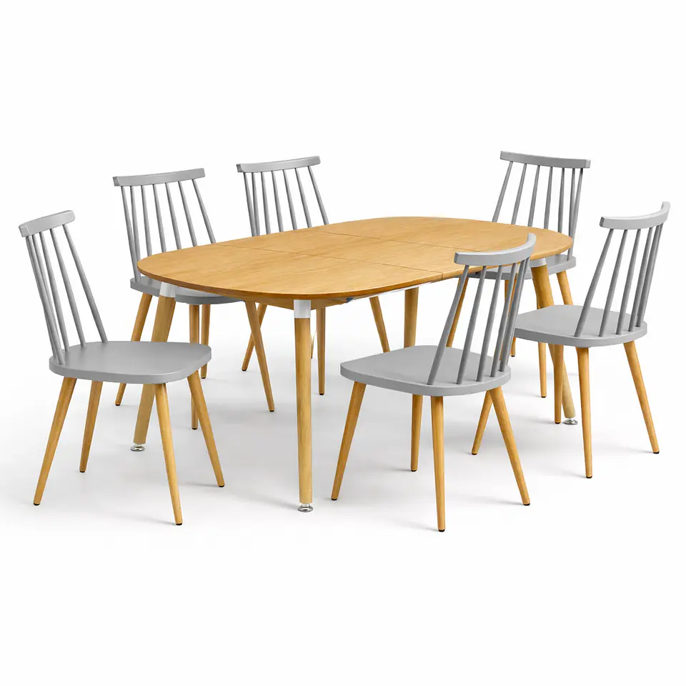 Comedor Extensible 3 en 1 + Sillas Windsor Retro 7
