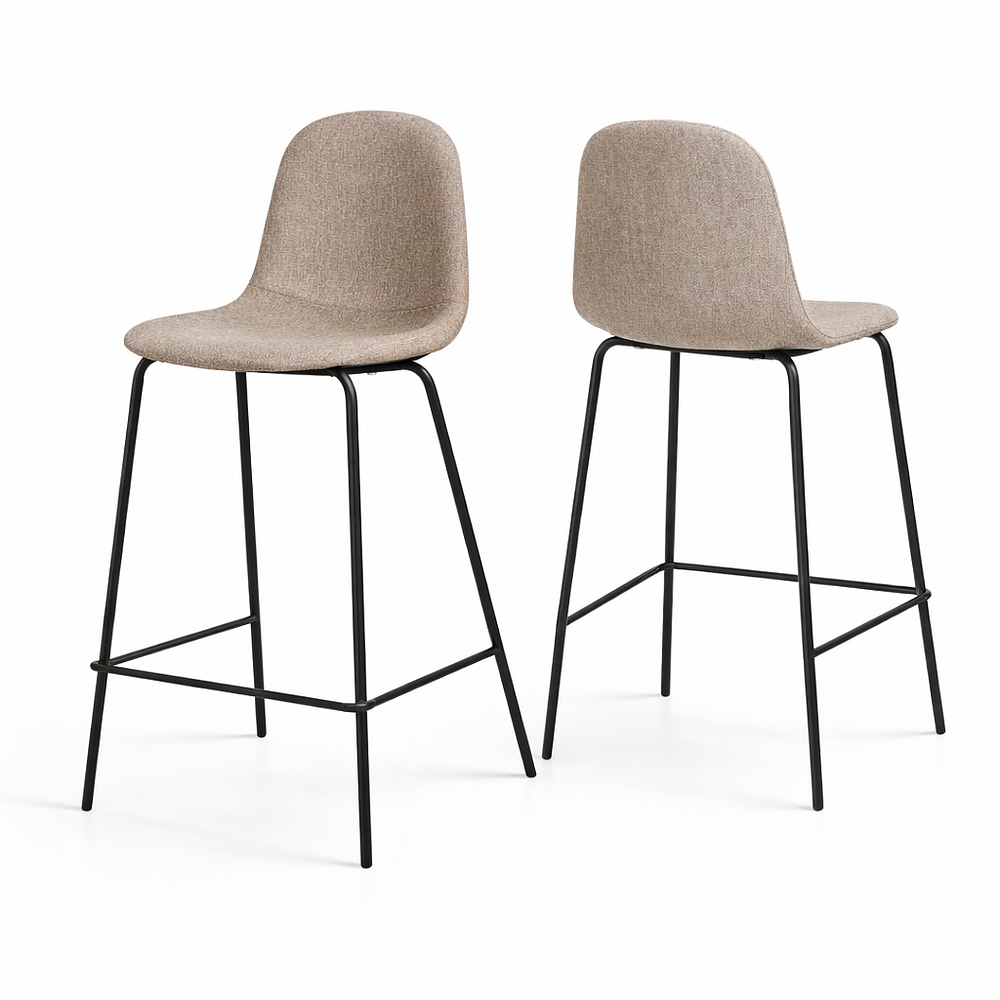 Pack de 2 Taburetes Eames de Lino Base Negra 66cm 2