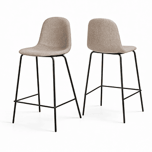 Pack de 2 Taburetes Eames de Lino Base Negra 66cm