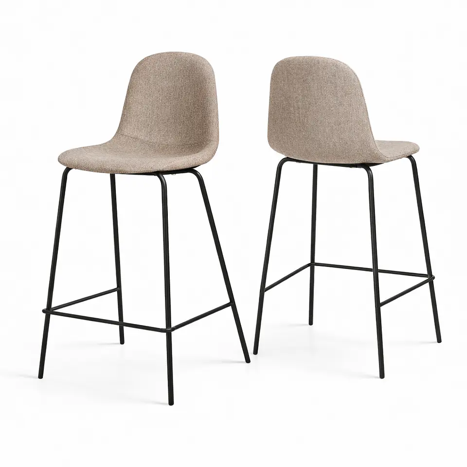 Pack de 2 Taburetes Eames de Lino Base Negra 66cm 1