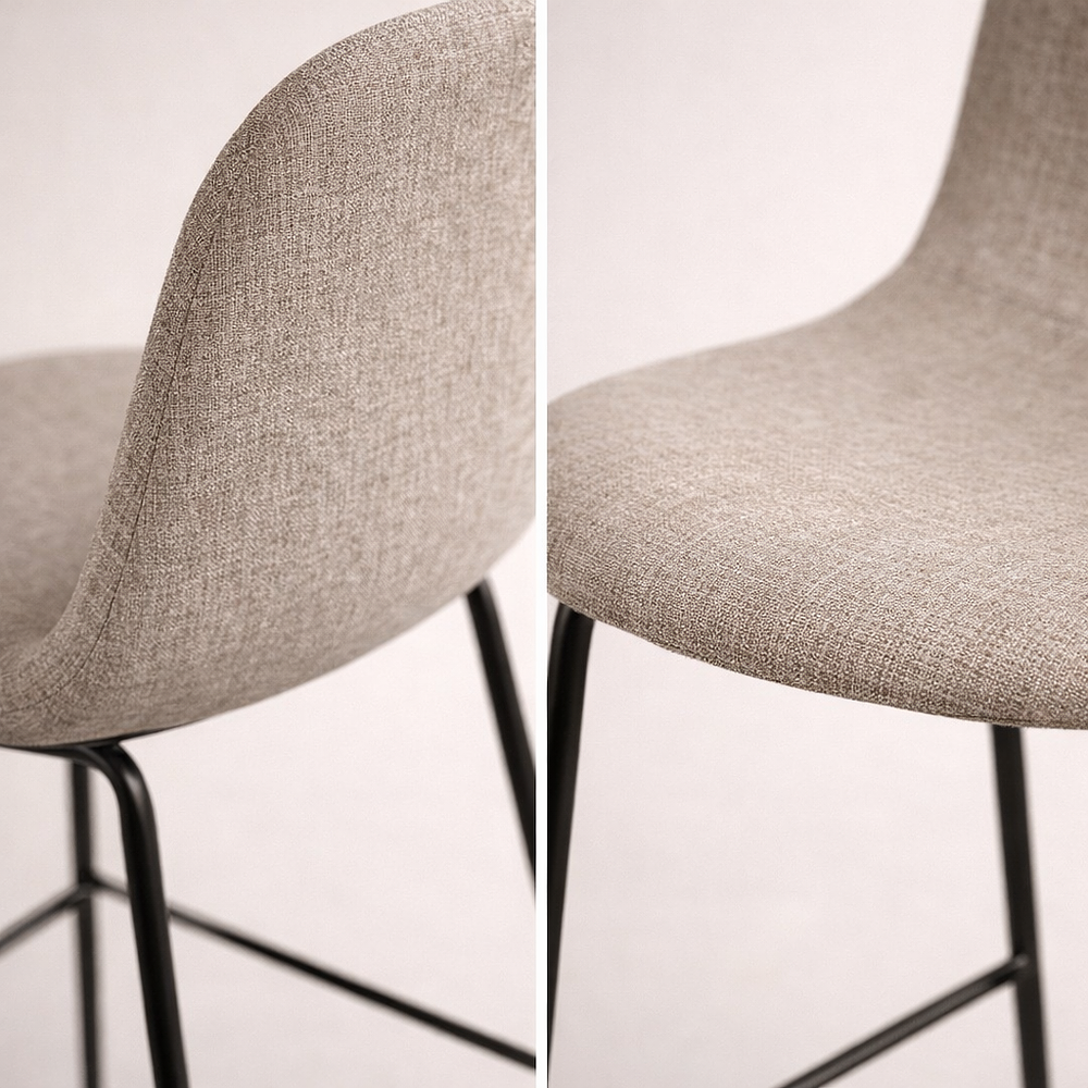 Pack de 2 Taburetes Eames de Lino Base Negra 66cm 4