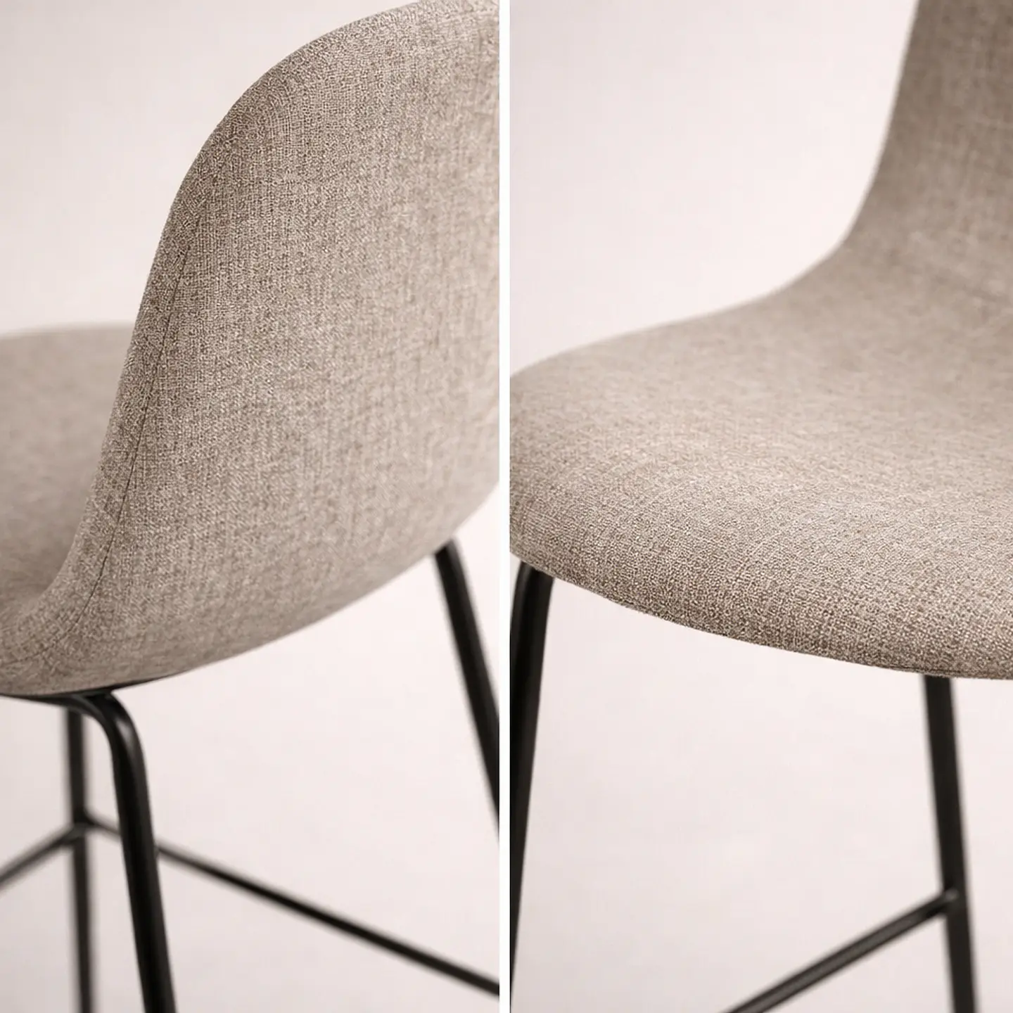Pack de 2 Taburetes Eames de Lino Base Negra 66cm 4