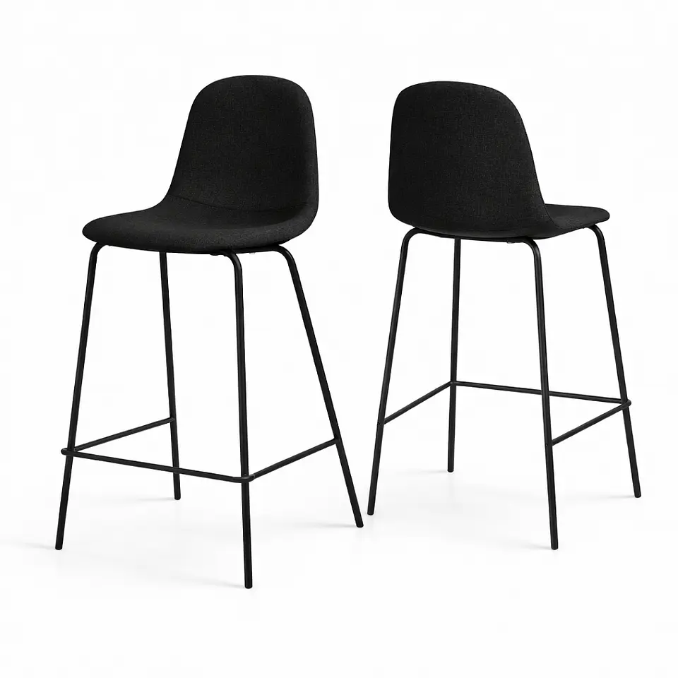 Pack de 2 Taburetes Eames de Lino Base Negra 66cm 2