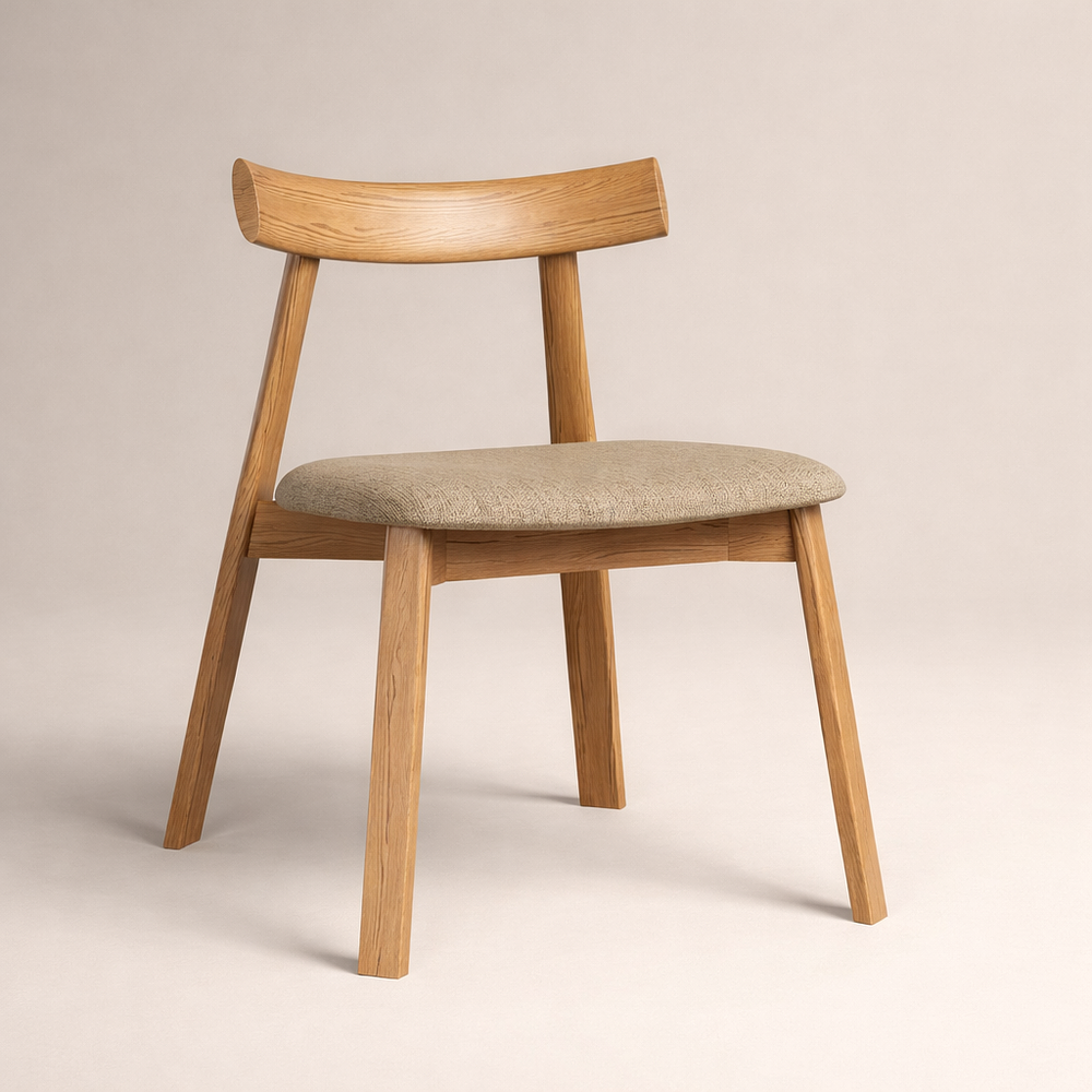 Silla Yuan de Madera Tapiz de Lino 1