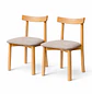 Pack de 2 Sillas Yuan de Madera Tapiz de Lino - Miniatura 1