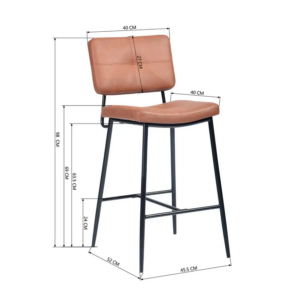 Pack de 2 Taburetes Vintage Industriales 65cm 6