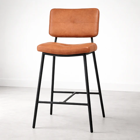 Taburete Vintage Industrial 65cm Café 