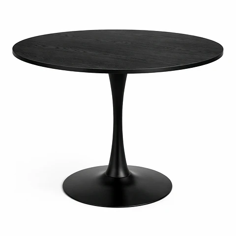 Mesa Tulip Redonda 100cm de Madera Negro