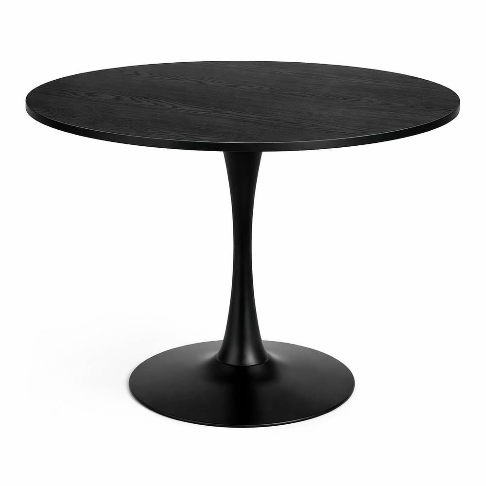 Mesa Tulip Redonda 100cm de Madera Negro 1
