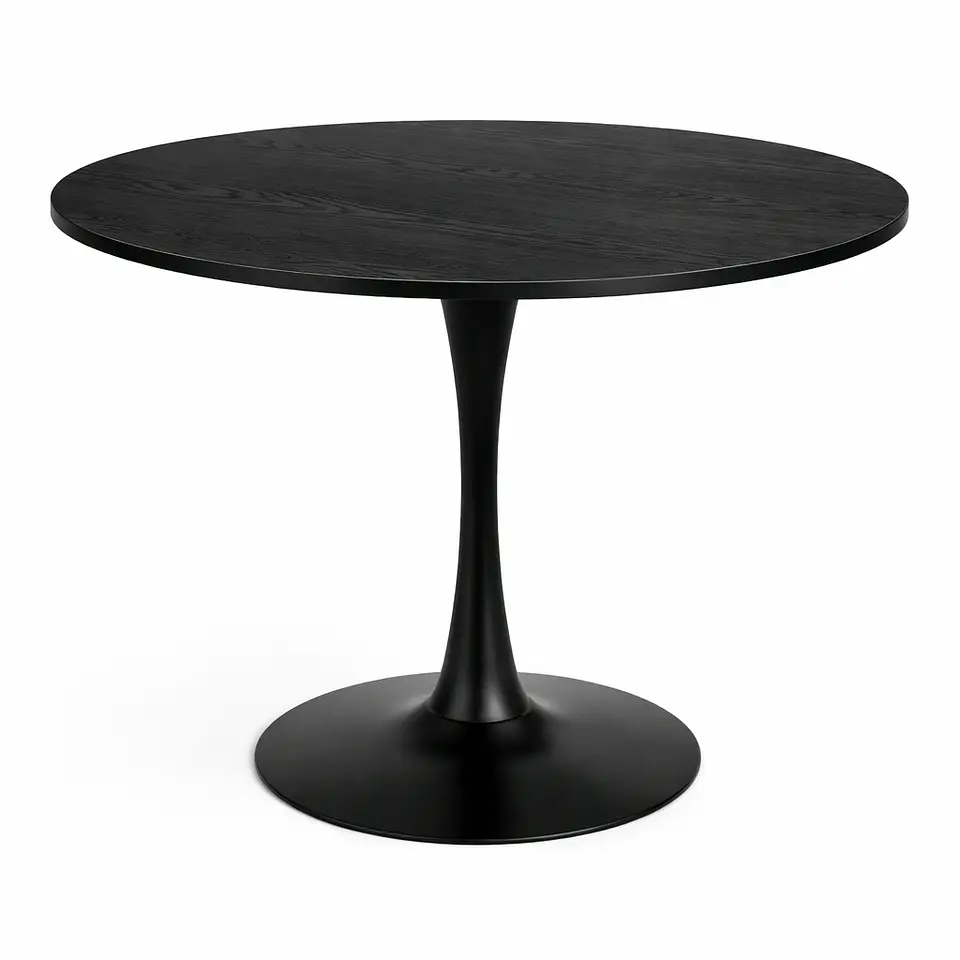 Mesa Tulip Redonda 100cm de Madera Negro 1