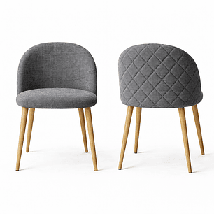 Pack de 2 Sillas Berna Lino Rustico Oak