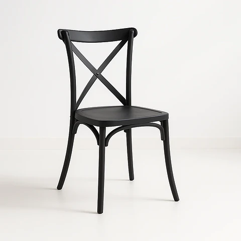 Silla Crossback Danubio Negro de Polipropileno