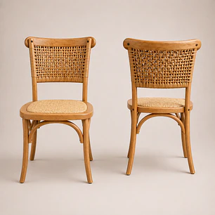 Pack de 2 Sillas Toscana Respaldo Ratan