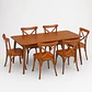 Set de Comedor Wallnut Mesa Komoro Rectangular + Sillas Crossback Basic Oak - Miniatura 1
