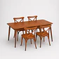 Set de Comedor Wallnut Mesa Komoro Rectangular + Sillas Crossback Basic Oak - Miniatura 2