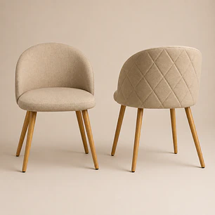 Pack de 2 Sillas Berna Lino Oak 