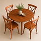 Set de Comedor Wallnut Mesa Komoro Redonda + Sillas Crossback Basic Oak - Miniatura 1
