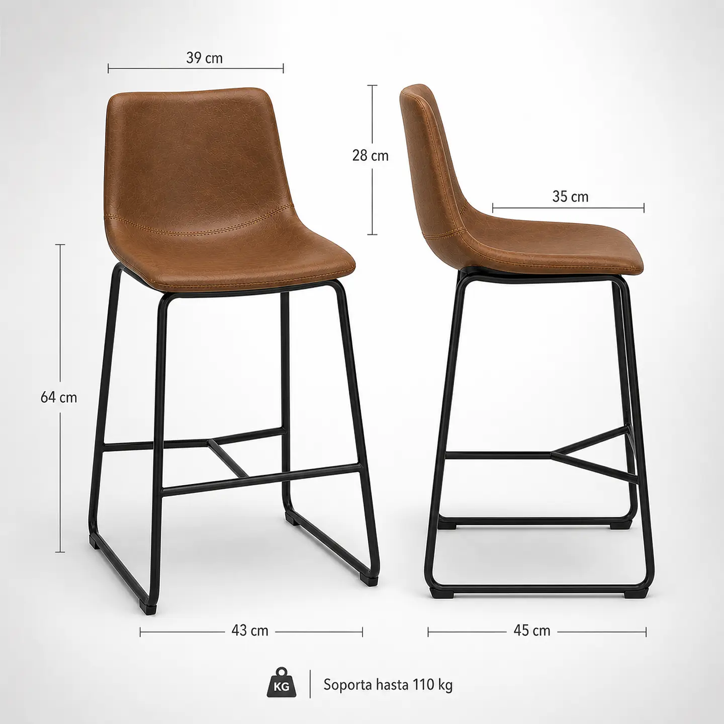 Taburete Heritage Ecocuero 64cm 8