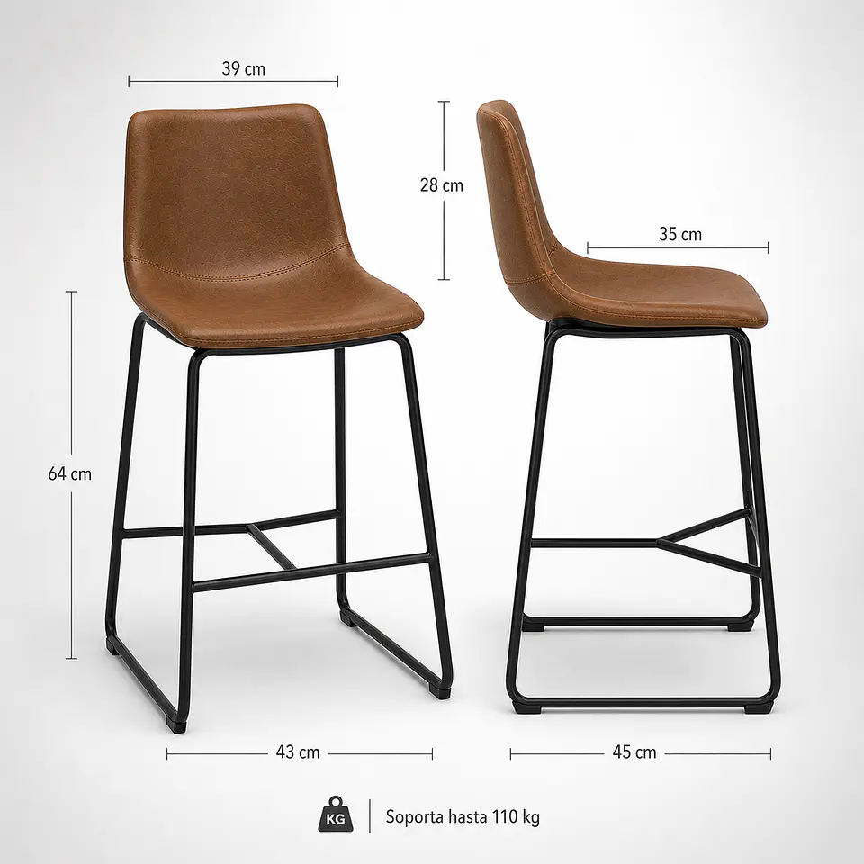 Taburete Heritage Ecocuero 64cm 8