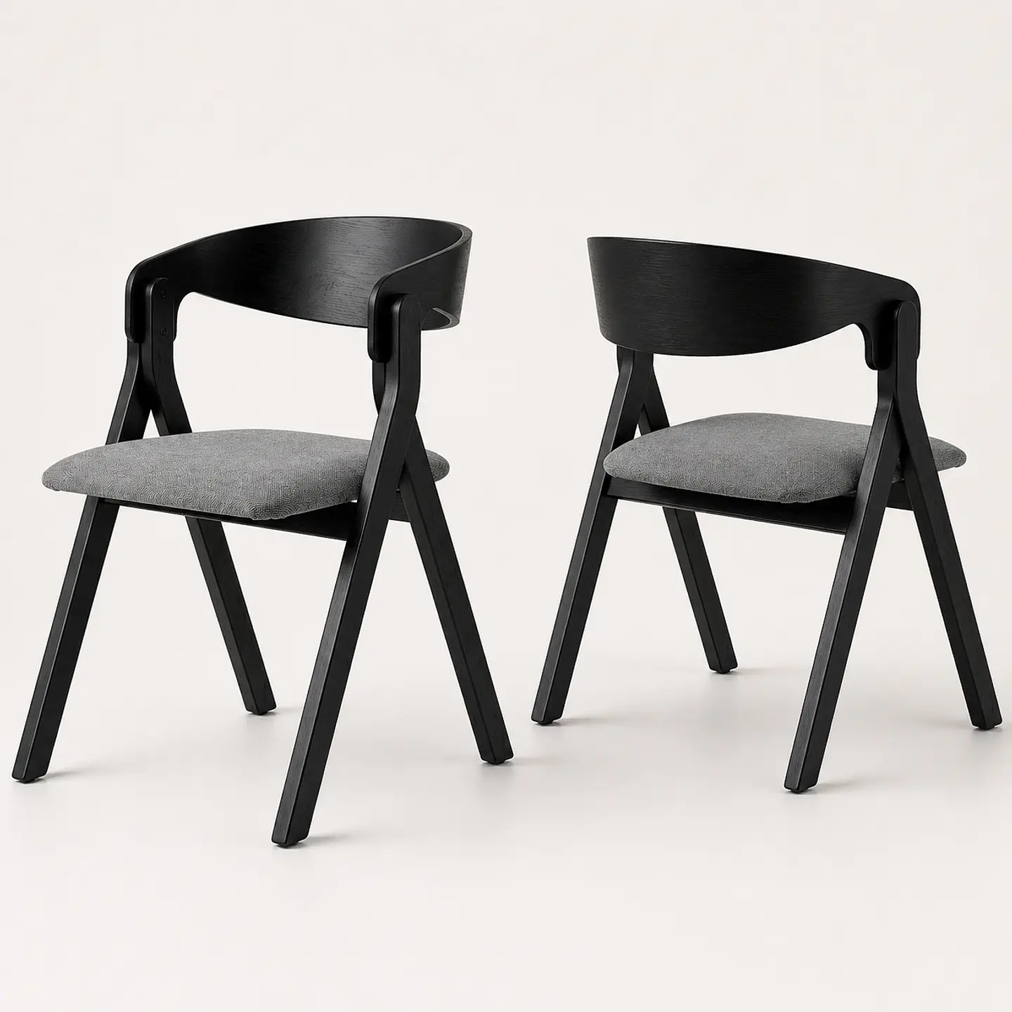 Silla Atelier de Madera y Asiento Acolchado de Lino 3