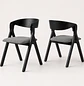 Silla Atelier de Madera y Asiento Acolchado de Lino - Miniatura 4