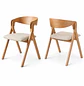 Silla Atelier de Madera y Asiento Acolchado de Lino - Miniatura 3