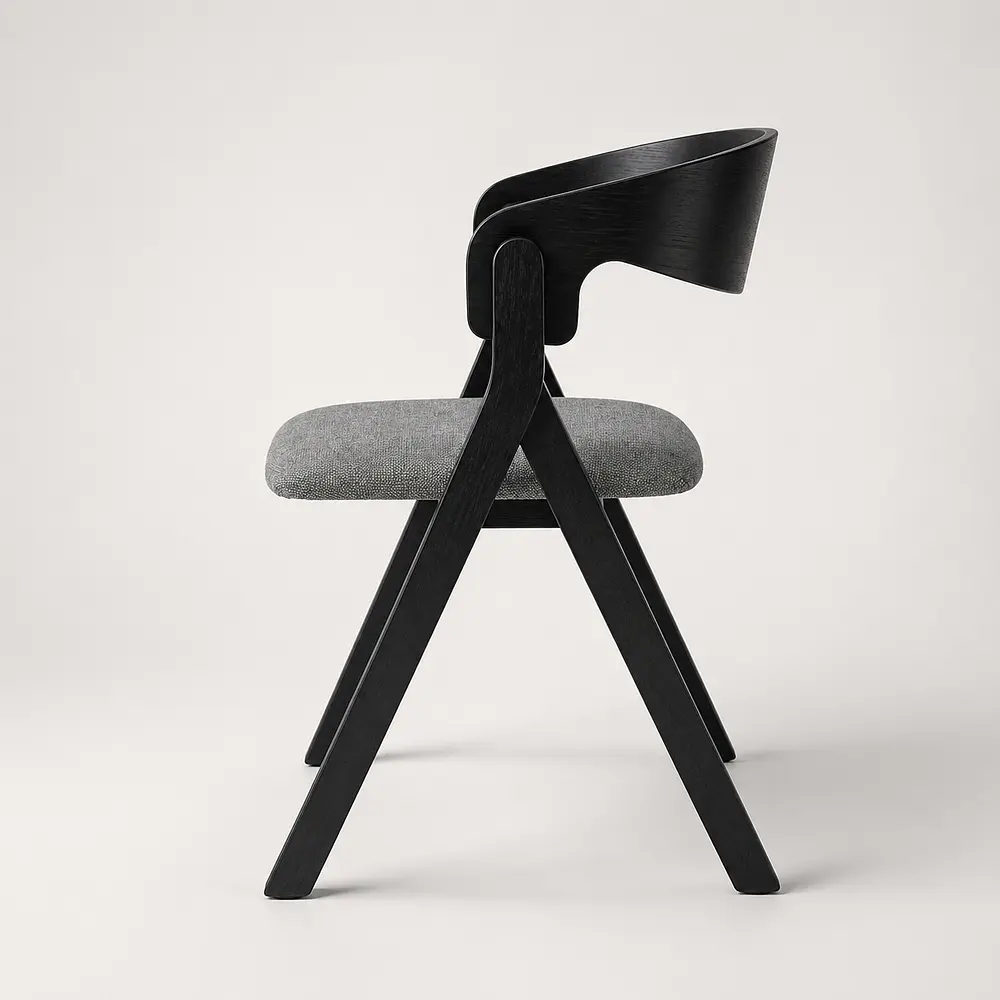 Silla Atelier de Madera y Asiento Acolchado de Lino 6