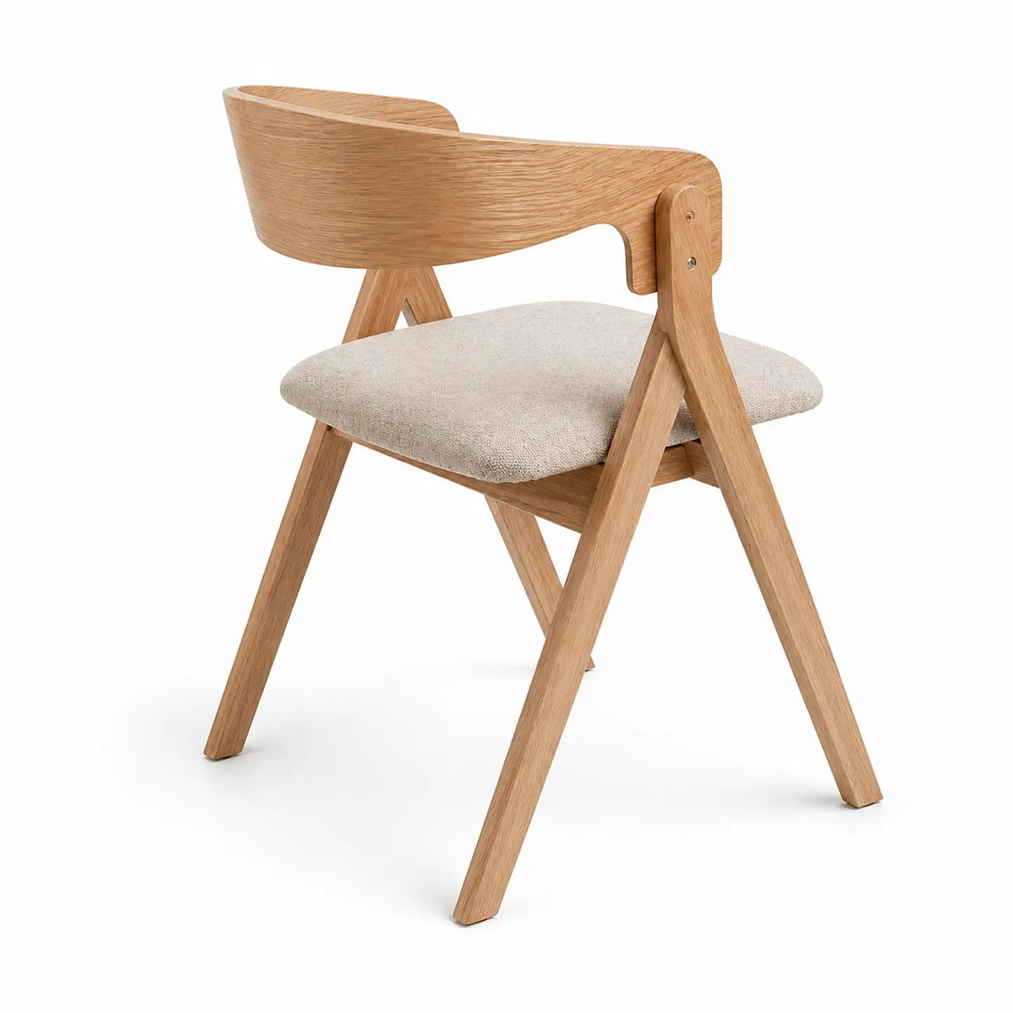 Silla Atelier de Madera y Asiento Acolchado de Lino 11