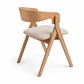 Silla Atelier de Madera y Asiento Acolchado de Lino - Miniatura 11