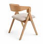 Silla Atelier de Madera y Asiento Acolchado de Lino - Miniatura 11