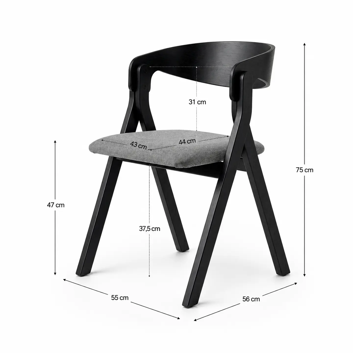 Silla Atelier de Madera y Asiento Acolchado de Lino 13