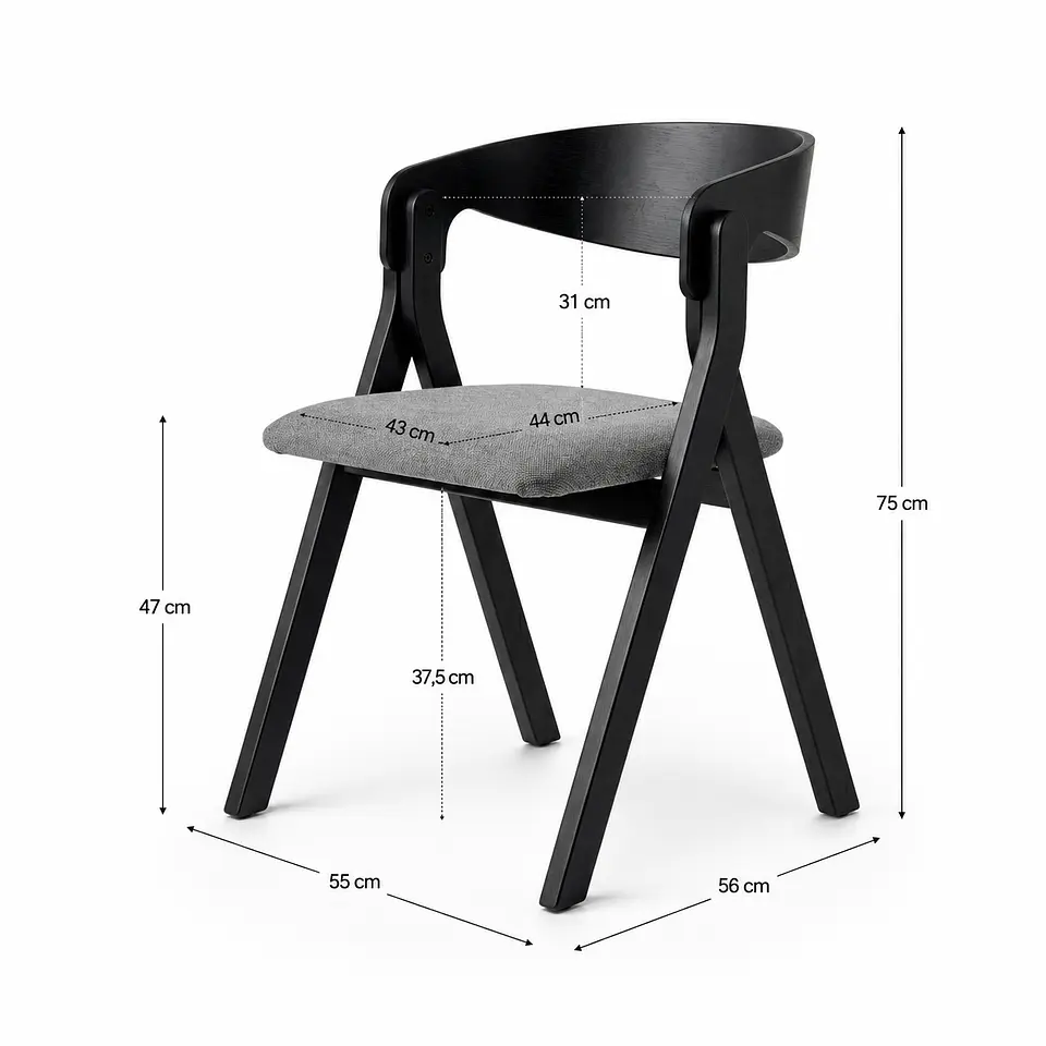 Silla Atelier de Madera y Asiento Acolchado de Lino 13
