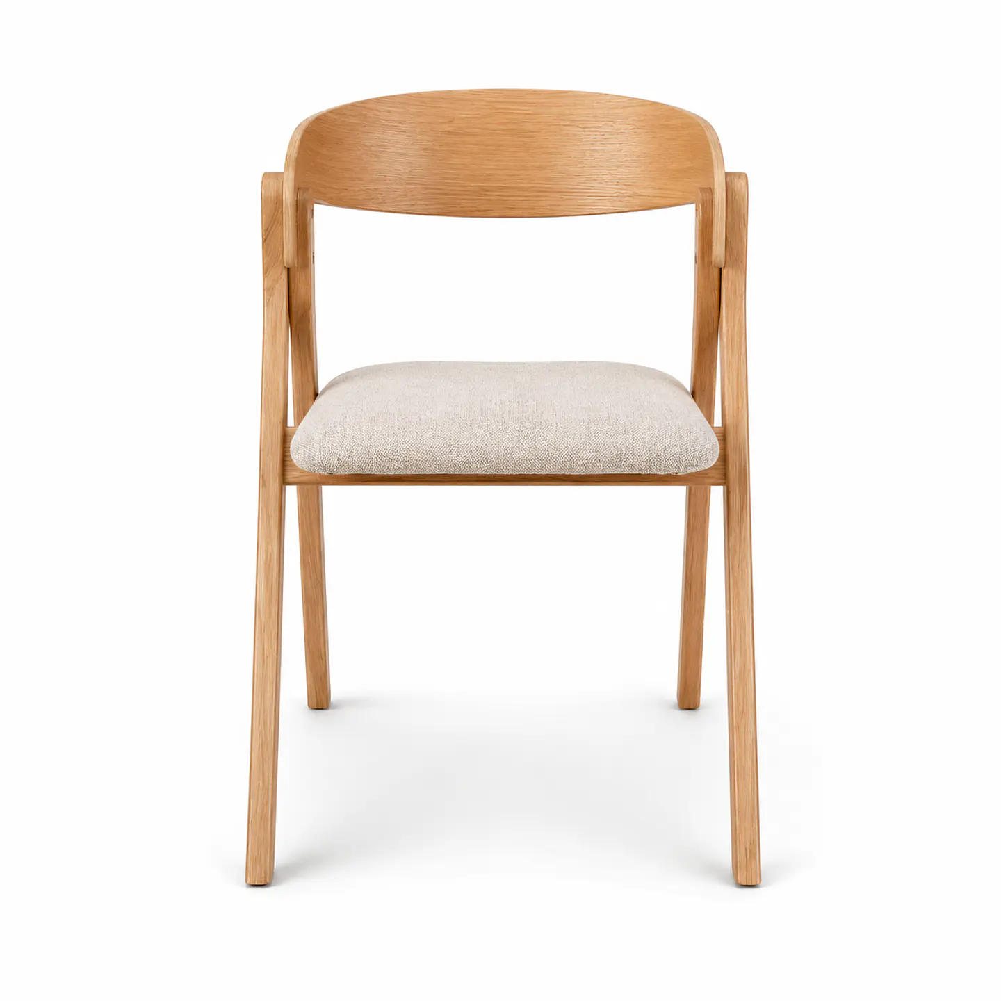 Silla Atelier de Madera y Asiento Acolchado de Lino 2