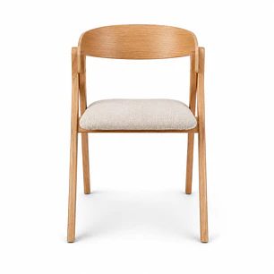 Silla Atelier de Madera y Asiento Acolchado de Lino