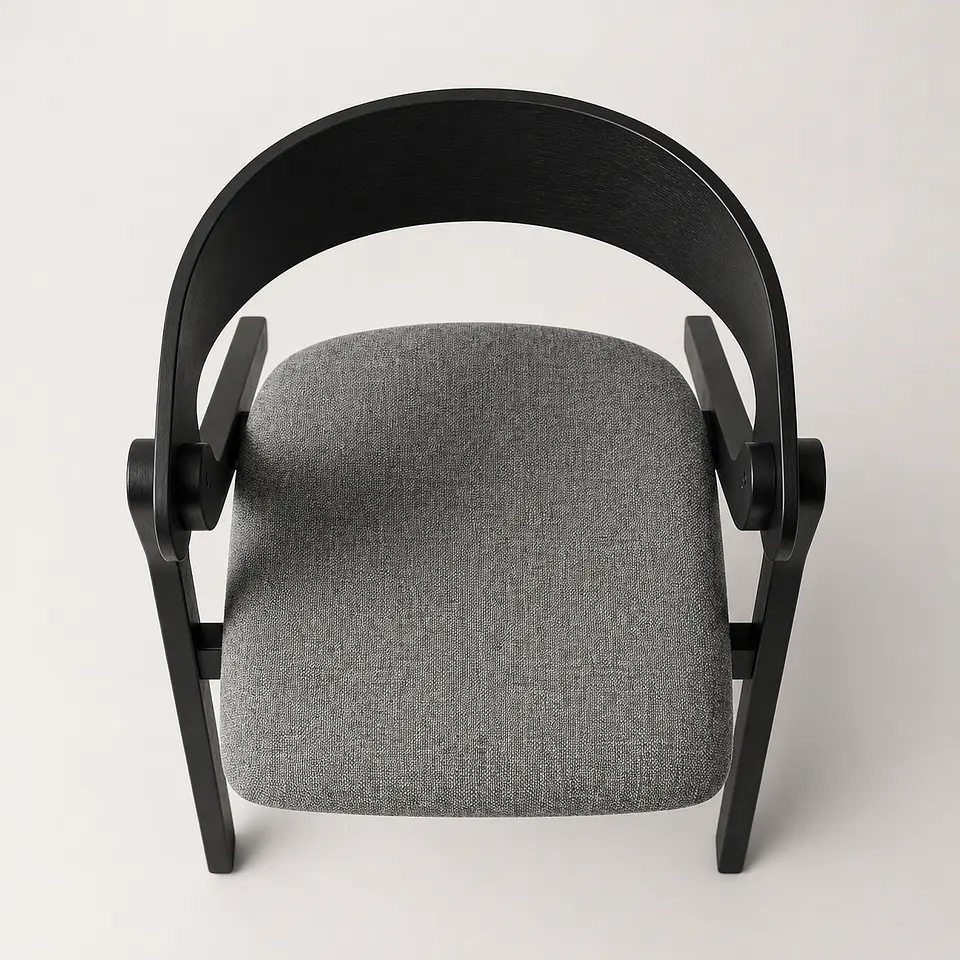 Silla Atelier de Madera y Asiento Acolchado de Lino 10
